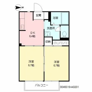 コーポてる【201号室】の間取り