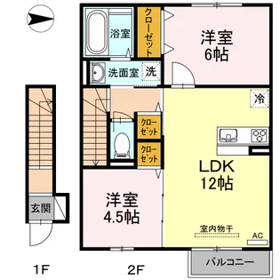 ルーチェ デル ソレ【2階】の間取り