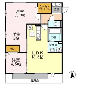 セジュールプルミエ A棟【1階】の間取り