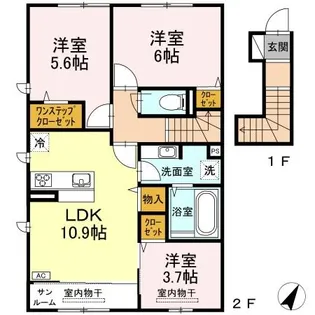 シンデン B棟【2階】の間取り