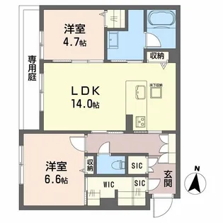 シャーメゾンカトレヤ【1階】の間取り