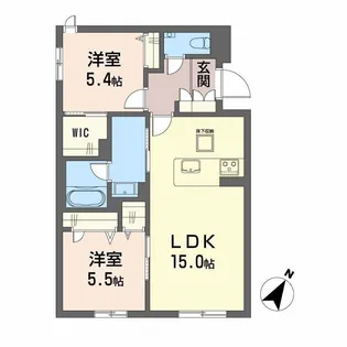 シャーメゾンエレガント【1階】の間取り
