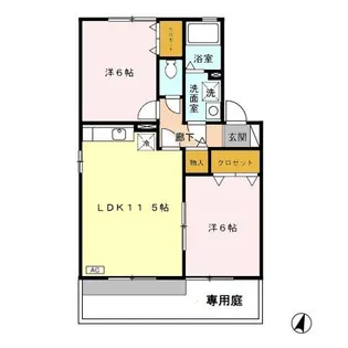グランモア出水 B棟【1階】の間取り