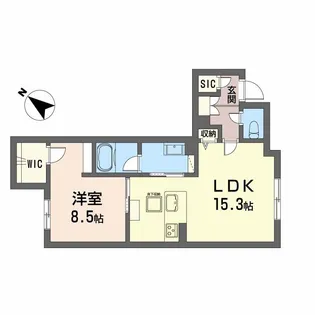 シャーメゾンプレミア鹿児島駅前【1階】の間取り