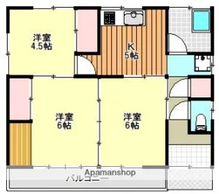 堀脇アパート【2F号室】の間取り