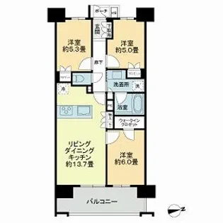 MJR鹿児島中央駅前ザ・ガーデン【4階】の間取り