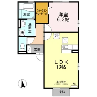 セジュール・シャルマン【1階】の間取り