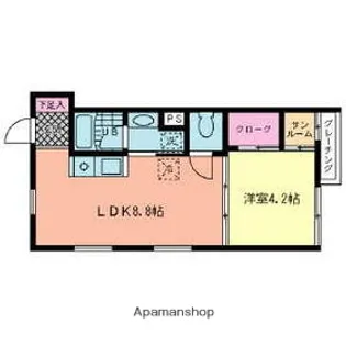 ヒーローマンション南郡元【1階】の間取り