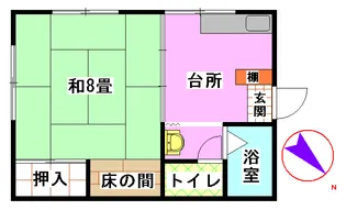 コーポ田畑【202号室】の間取り
