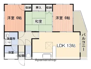 第1梶原ハイツ【3階】の間取り
