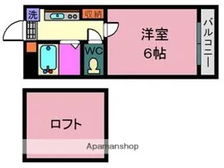 アップルハウス伊敷【107号室】の間取り