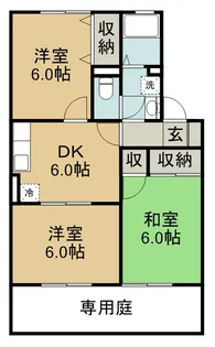 ハイカムール山之内【2階】の間取り