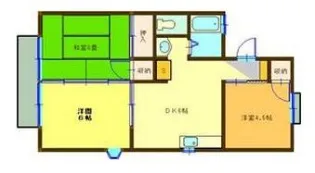 セジュール池端B棟【201号室】の間取り