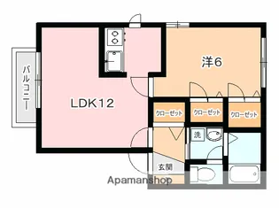 シャーメゾン川口B棟【201号室】の間取り