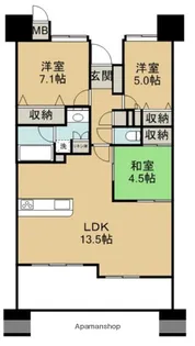 グランドシティー鴨池グランノービレ【303号室】の間取り