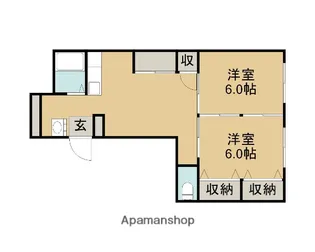 スプリングハイツ中洲【4階】の間取り