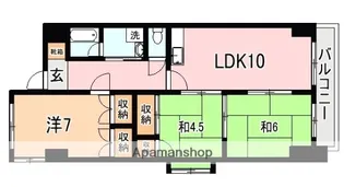 パティオスシモノ【405号室】の間取り