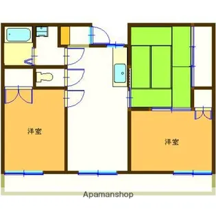 コーポ緒方【202号室】の間取り