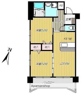 ハーバービュー南洲公園【205号室】の間取り
