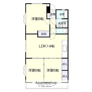 ベネフィス西陵【201号室】の間取り
