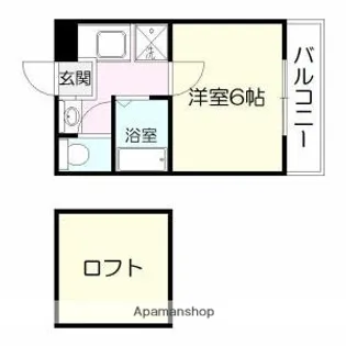 UEハウス六番館【501号室】の間取り