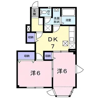 リ−・ロアンヌⅡ【1階】の間取り