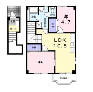 リ−・ロアンヌⅡ【2階】の間取り