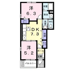 グランツレジデンスB【1階】の間取り