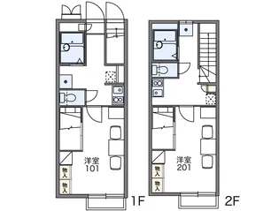 レオパレス薬師堂【201号室】の間取り