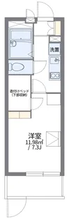レオパレスコンパル唐湊 弐番館【1階】の間取り