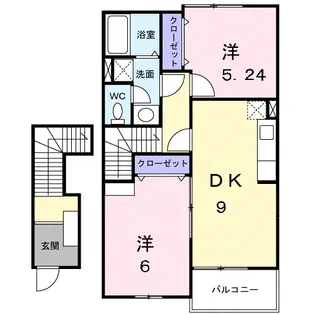 グリーンヒルズ清和Ⅱ【203号室】の間取り