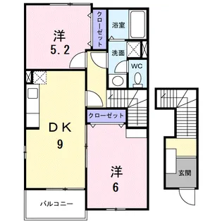 グリーンヒルズ清和Ⅱ【2階】の間取り