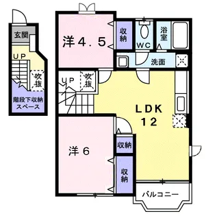 ハーヴェストFーB【2階】の間取り
