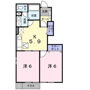 クレストールF【1階】の間取り