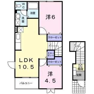 LUCKYⅠ【2階】の間取り