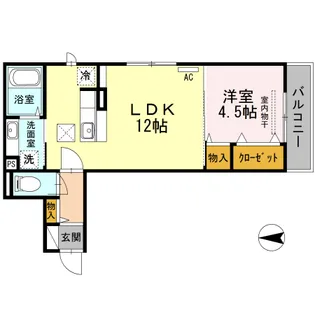 フェリーチェ西田【1階】の間取り