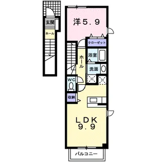 サンライズB【2階】の間取り