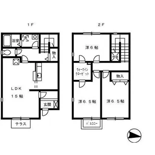鹿児島県鹿児島市中山町【テラスハウス】の間取り