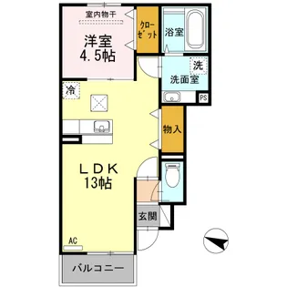 ジュネス アビタシオン【1階】の間取り