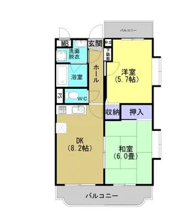 サンライズ吉野D棟【1階】の間取り