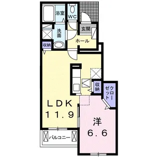 M’Sヴァン・ヴェールA【1階】の間取り