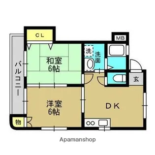 YUKIハイツ【202号室】の間取り