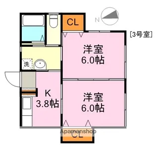 サンコーポ磯【2階】の間取り
