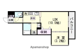 リーベンパレス小松原【1階】の間取り