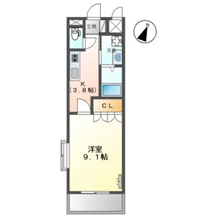 敬愛ハイツB【107号室】の間取り