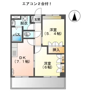 グランディール・みやざき【102号室】の間取り