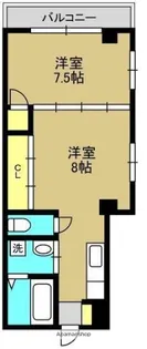 ヒルズ草牟田A棟【201号室】の間取り