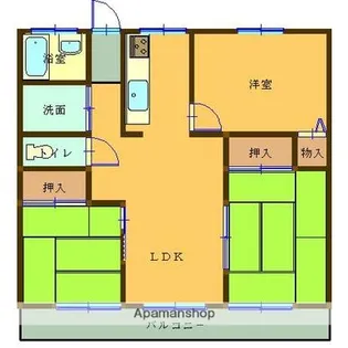 ダイヤハイツ玉里B棟【301号室】の間取り