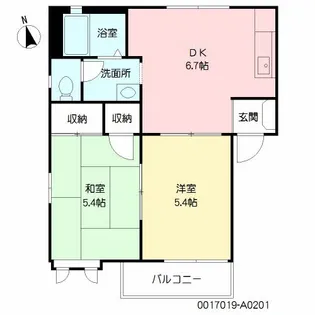 フレグランスKI【201号室】の間取り
