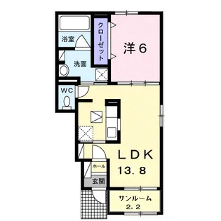 ル リオンⅠ【1階】の間取り